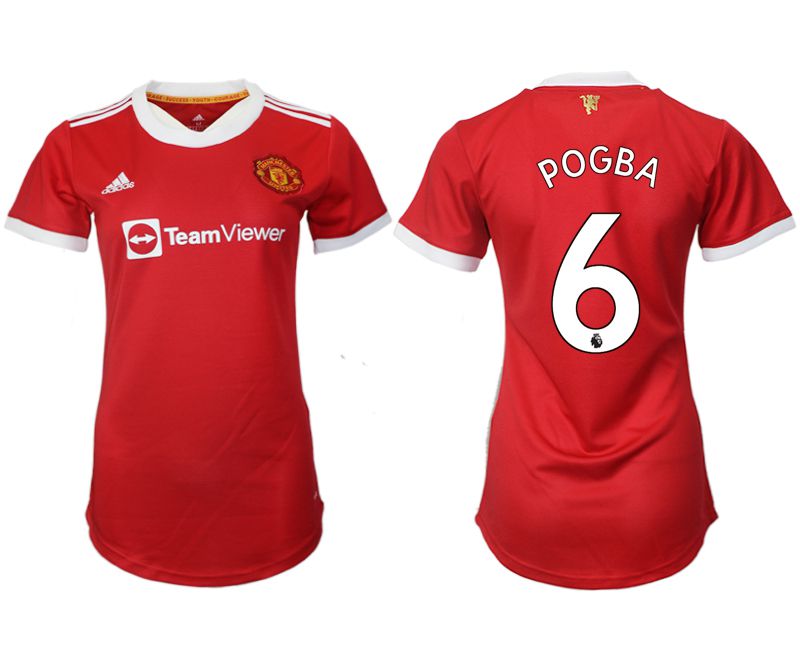 Women 2021-2022 Club Manchester United home aaa version red #6 Soccer Jerseys->women soccer jersey->Women Jersey